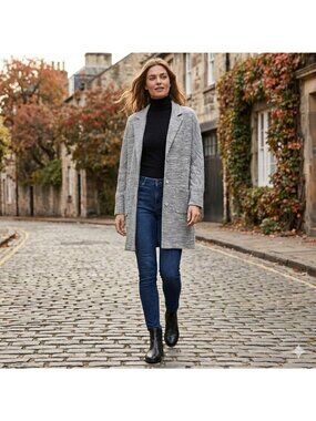 Transit Par Such Lagenlook Gray Ribbed Knit Oversized Cardigan Sweater Size 3 L